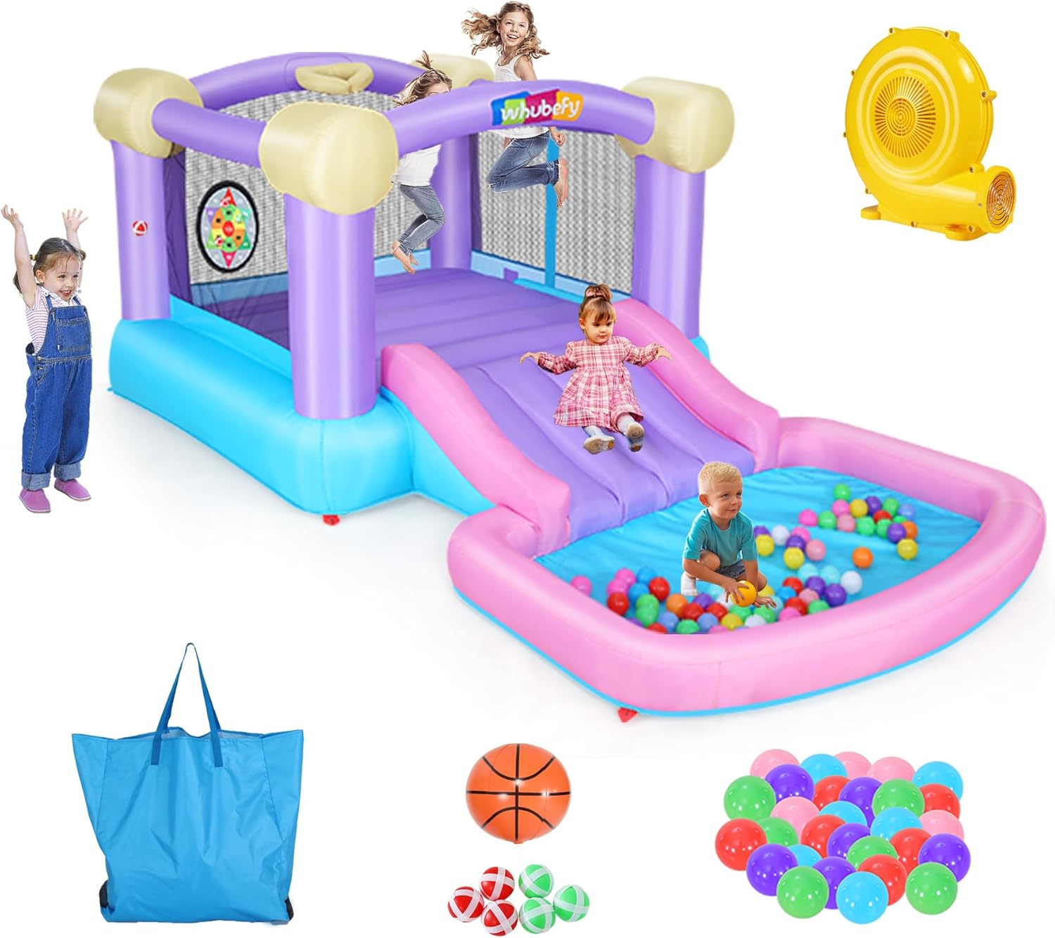 Kids Outdoor Fun - Kids Inflatable Bounce House with Slide