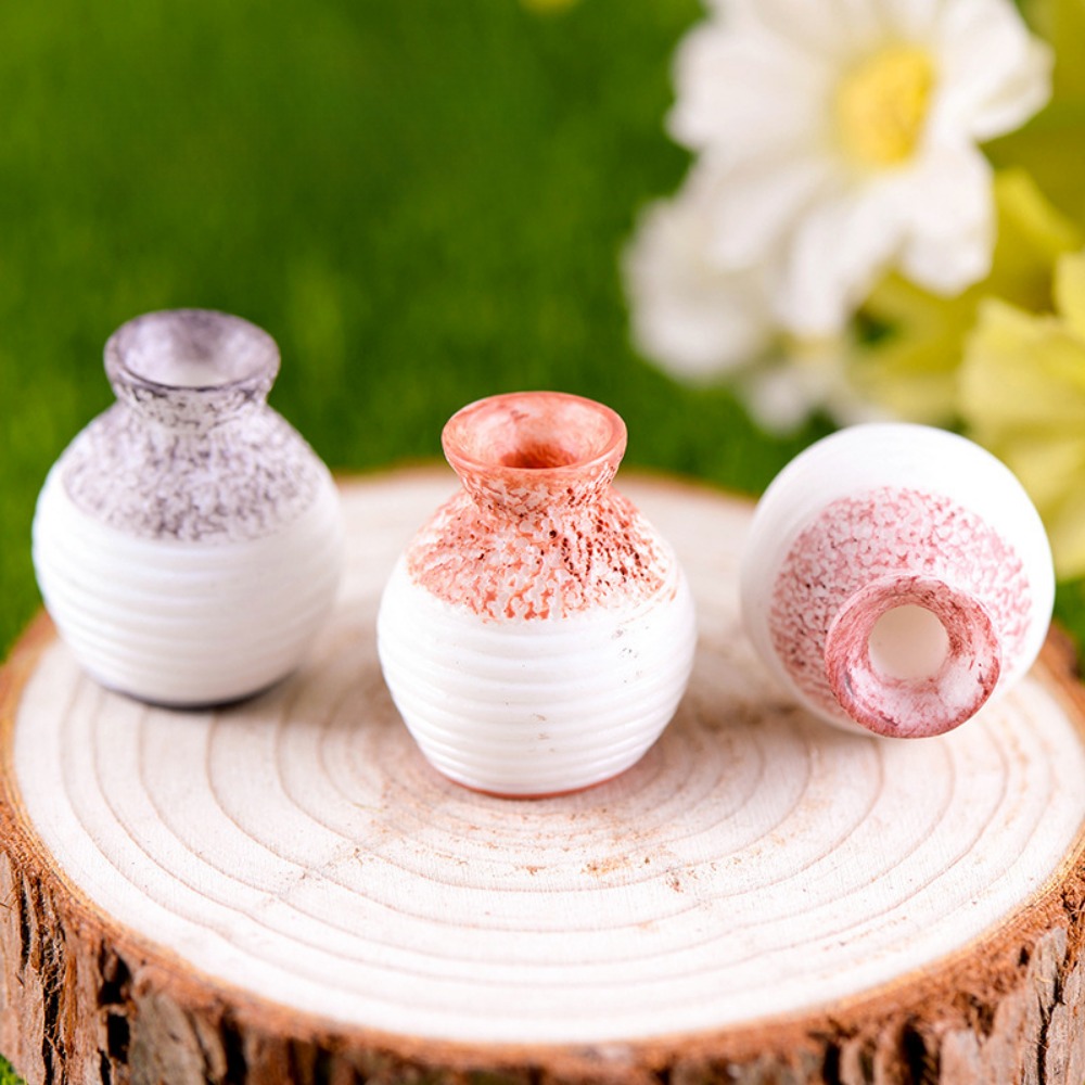 Kids Outdoor Doll House - 1:12 Dollhouse Miniature Resin Vase Flowerpot