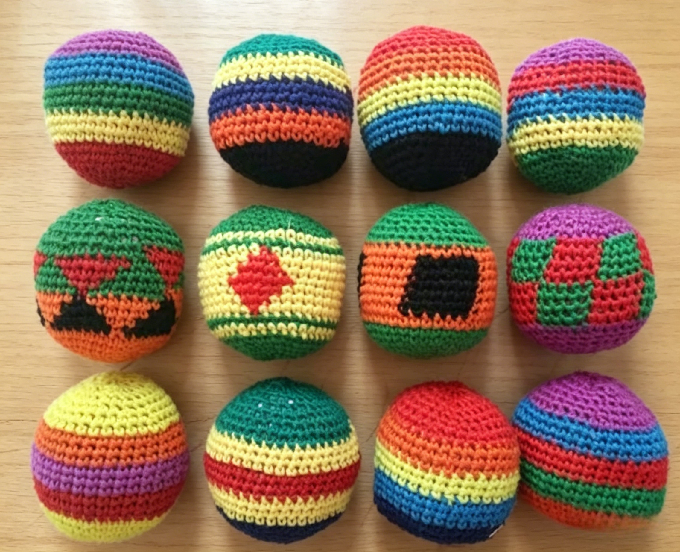 Kids Outdoor Toys - Soft Handmade Sacks for Footbag Juggling