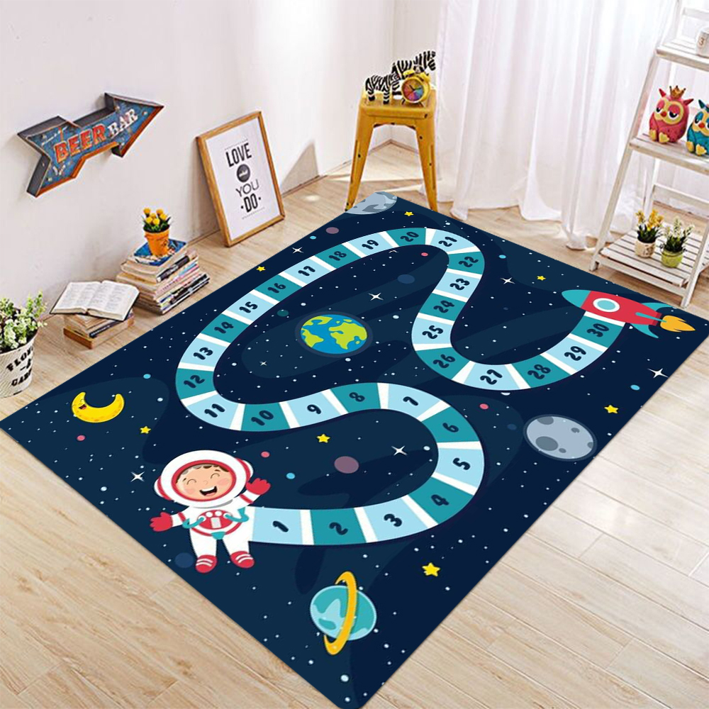 Kids Outdoor Ladder - Oversized Snakes Ladders Colorful Rug Carpet