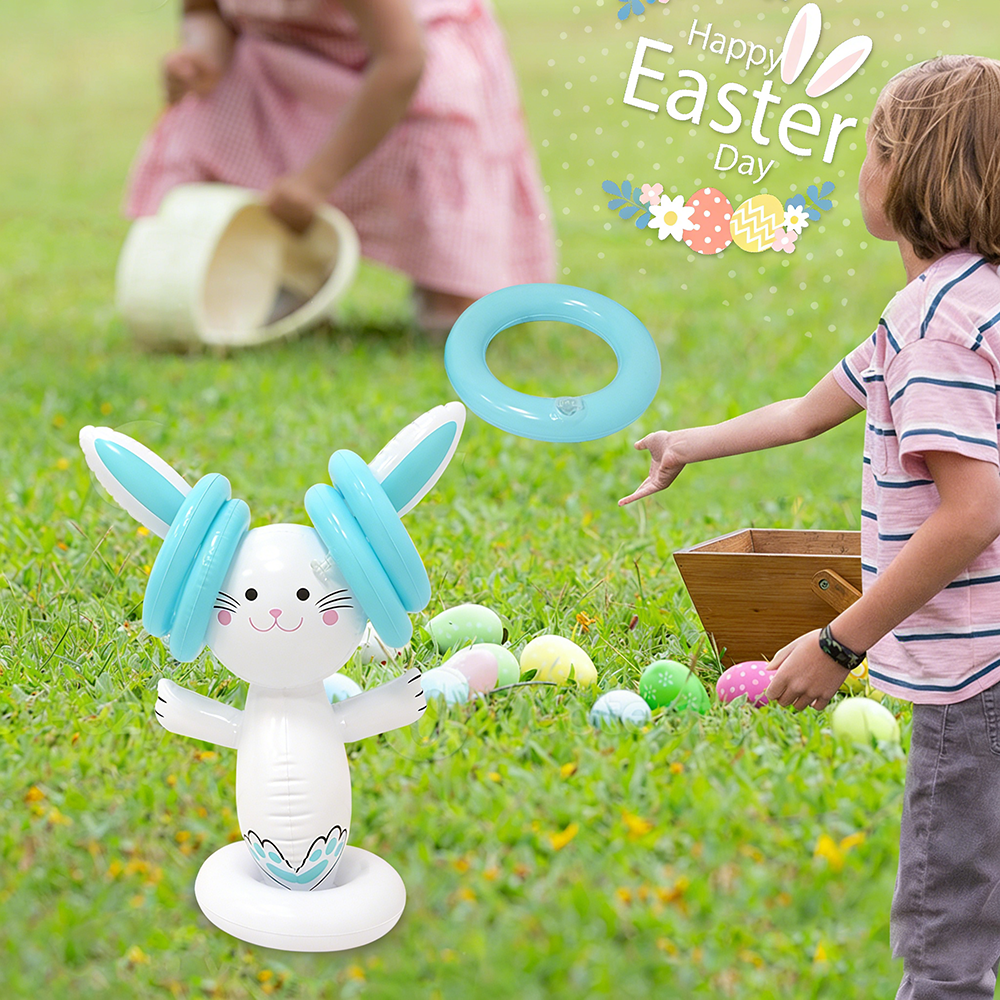 Kids Outdoor Toys - Easter Inflatable Bunny Ring Toss Game