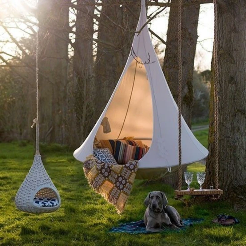 Kids Outdoor Table And Chairs - Children Swing Outdoor Garden Camp Hammock