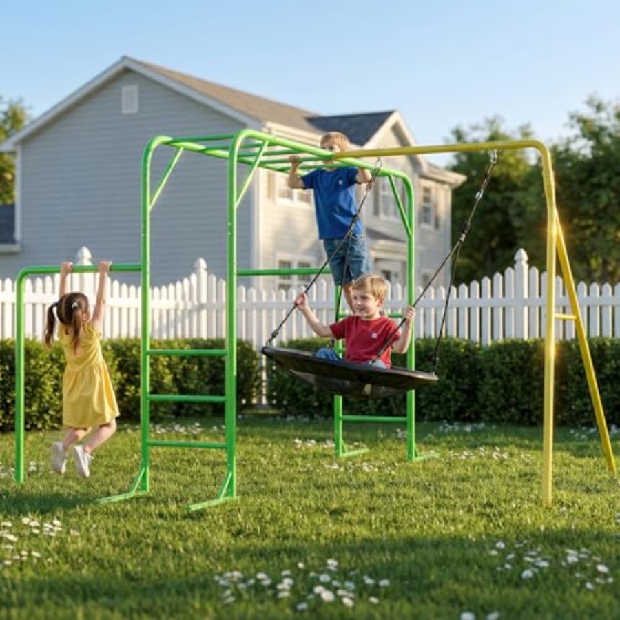 Kids Outdoor Monkey Bars - Monkey Bars Set for Backyard with