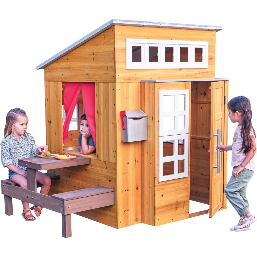 KidKraft Modern Wooden Playhou – Kids Outdoor Picnic Table Bewertung und Preis