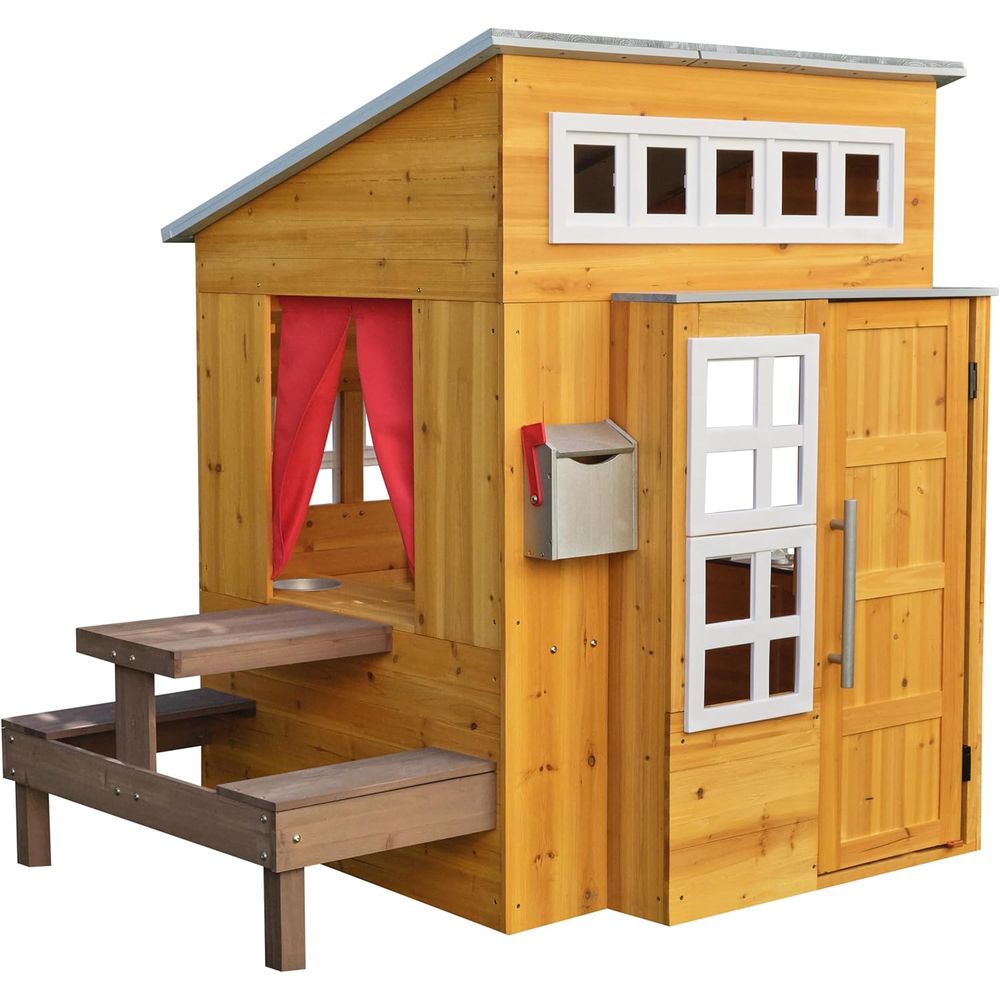 KidKraft Modern Wooden Playhou – Kids Outdoor Picnic Table Bewertung und Preis