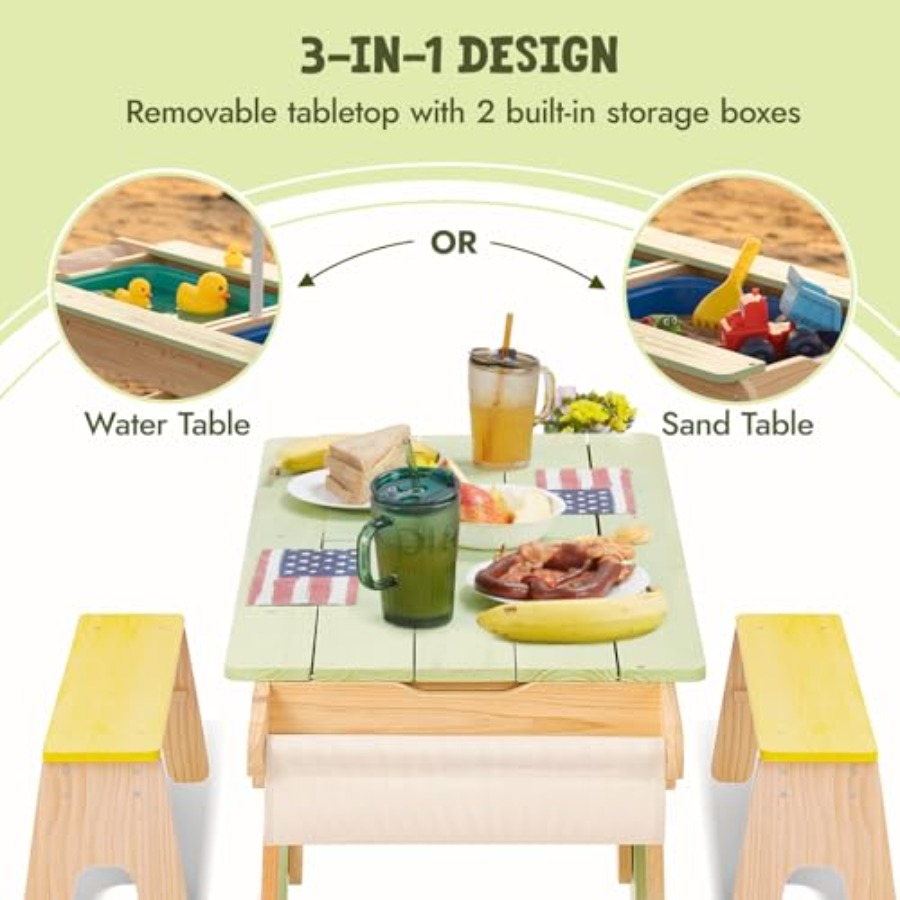Indoor outdoor 3-in-1 kids pic – Kids Outdoor Picnic Table Bewertung und Preis