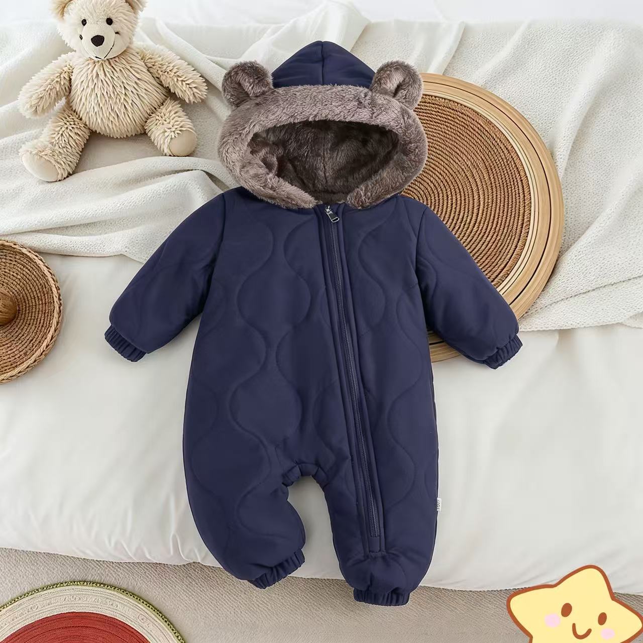 Infant Cartoon Bear Thickened  – Kids Outdoor Jumpsuit Bewertung und Preis