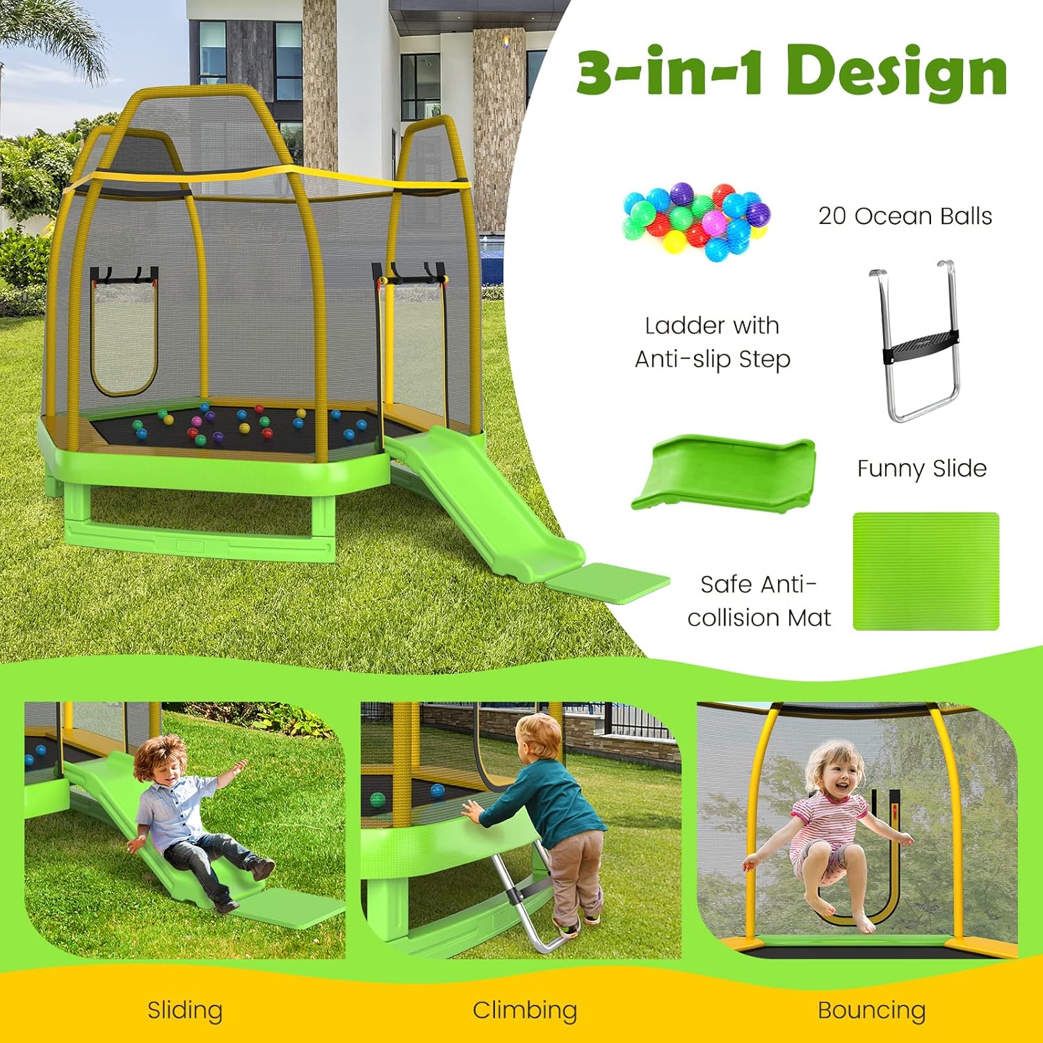 Trampoline for Kids, 7FT Tramp – Kids Outdoor Ladder Bewertung und Preis