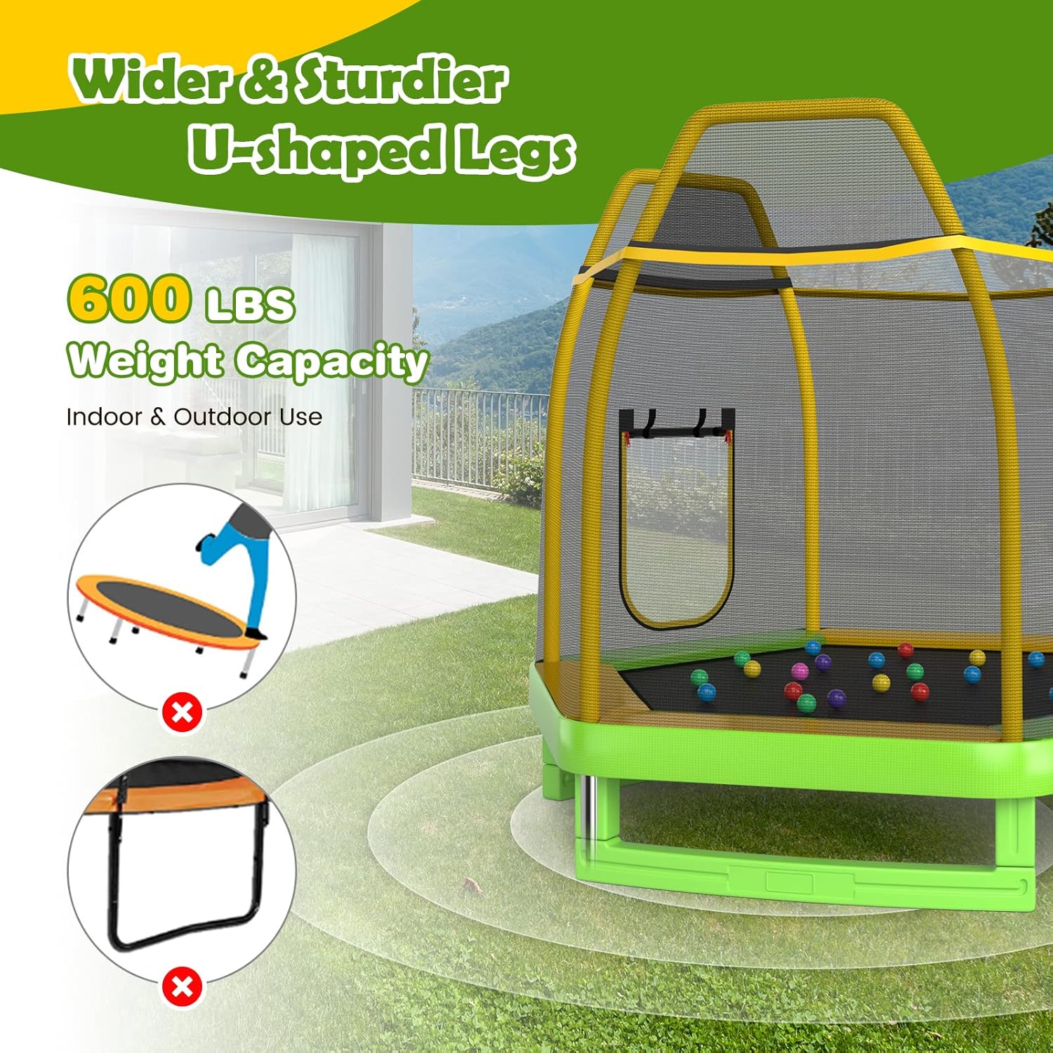 Trampoline for Kids, 7FT Tramp – Kids Outdoor Ladder Bewertung und Preis