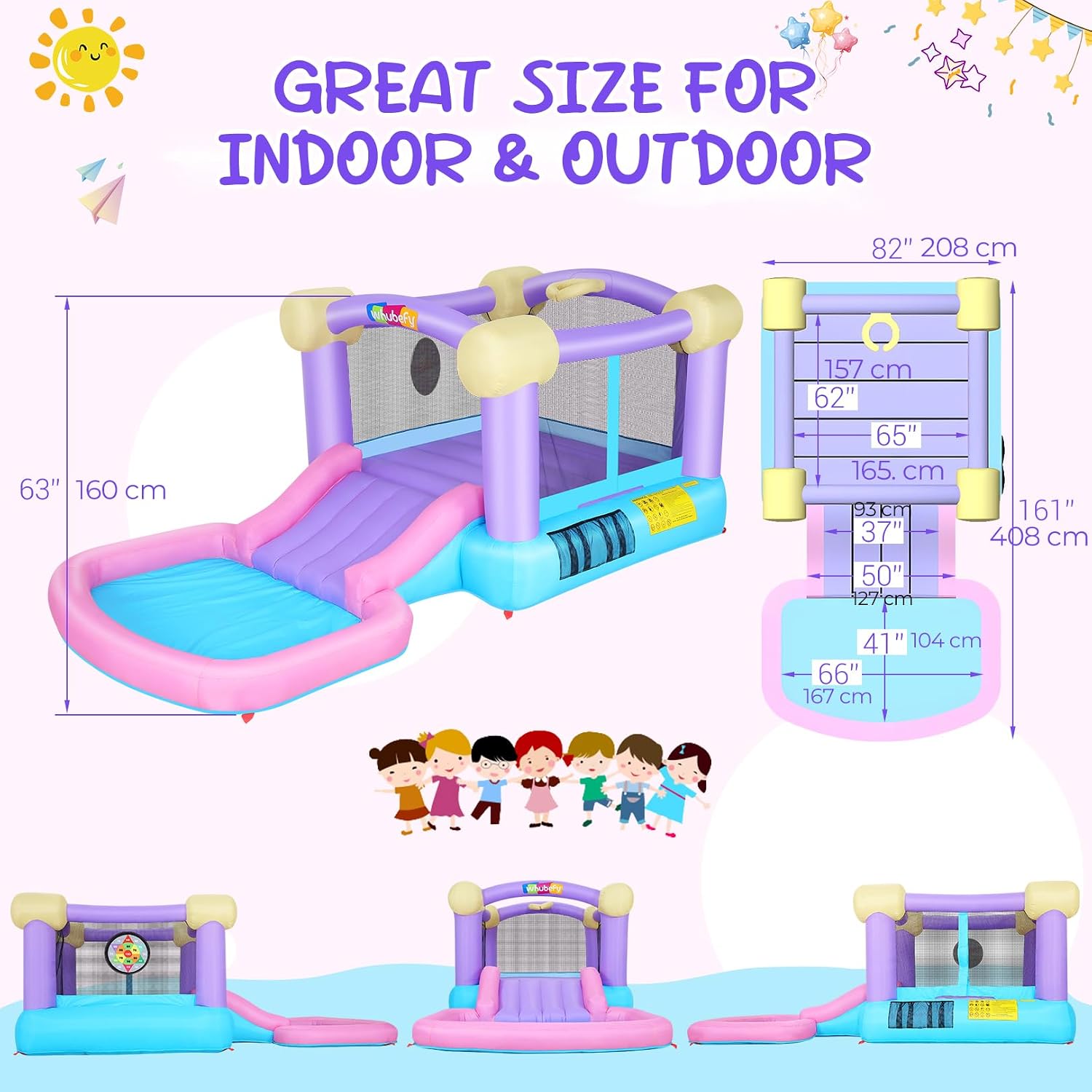 Kids Inflatable Bounce House w – Kids Outdoor Fun Bewertung und Preis