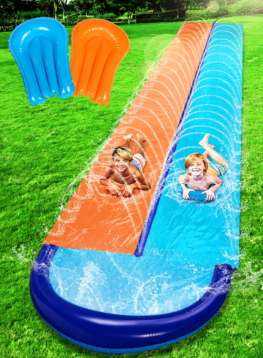 22.5 Ft Triple Water Slide Wit – Outdoor Kid Friendly Bewertung und Preis