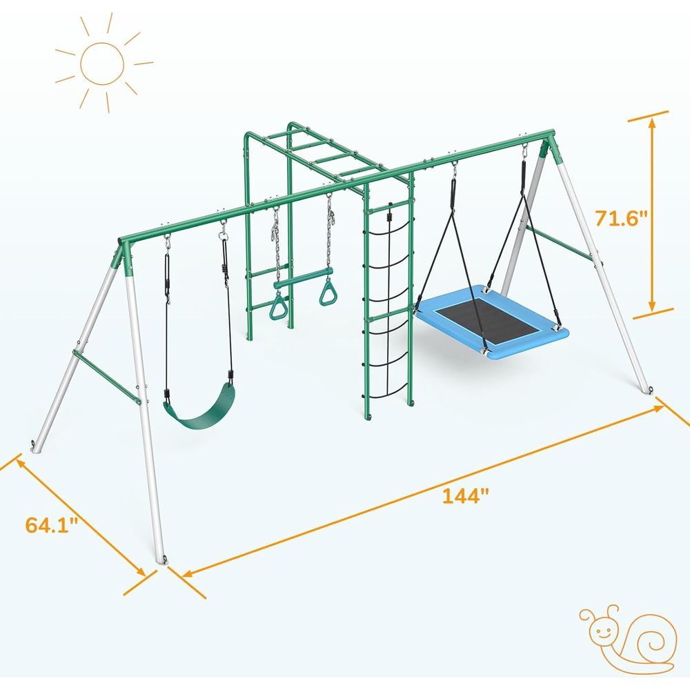 Swing Sets or Backyard with Mo – Kids Outdoor Monkey Bars Bewertung und Preis