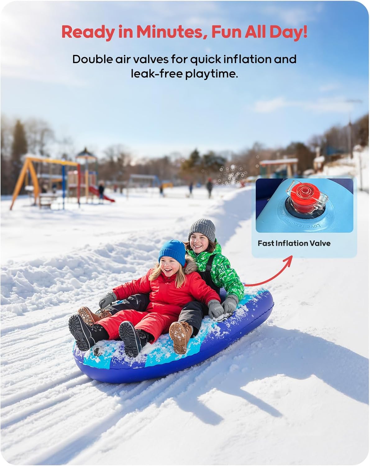 QPAU Inflatable PVC Snow Sled  – Kids Outdoor Toys Bewertung und Preis