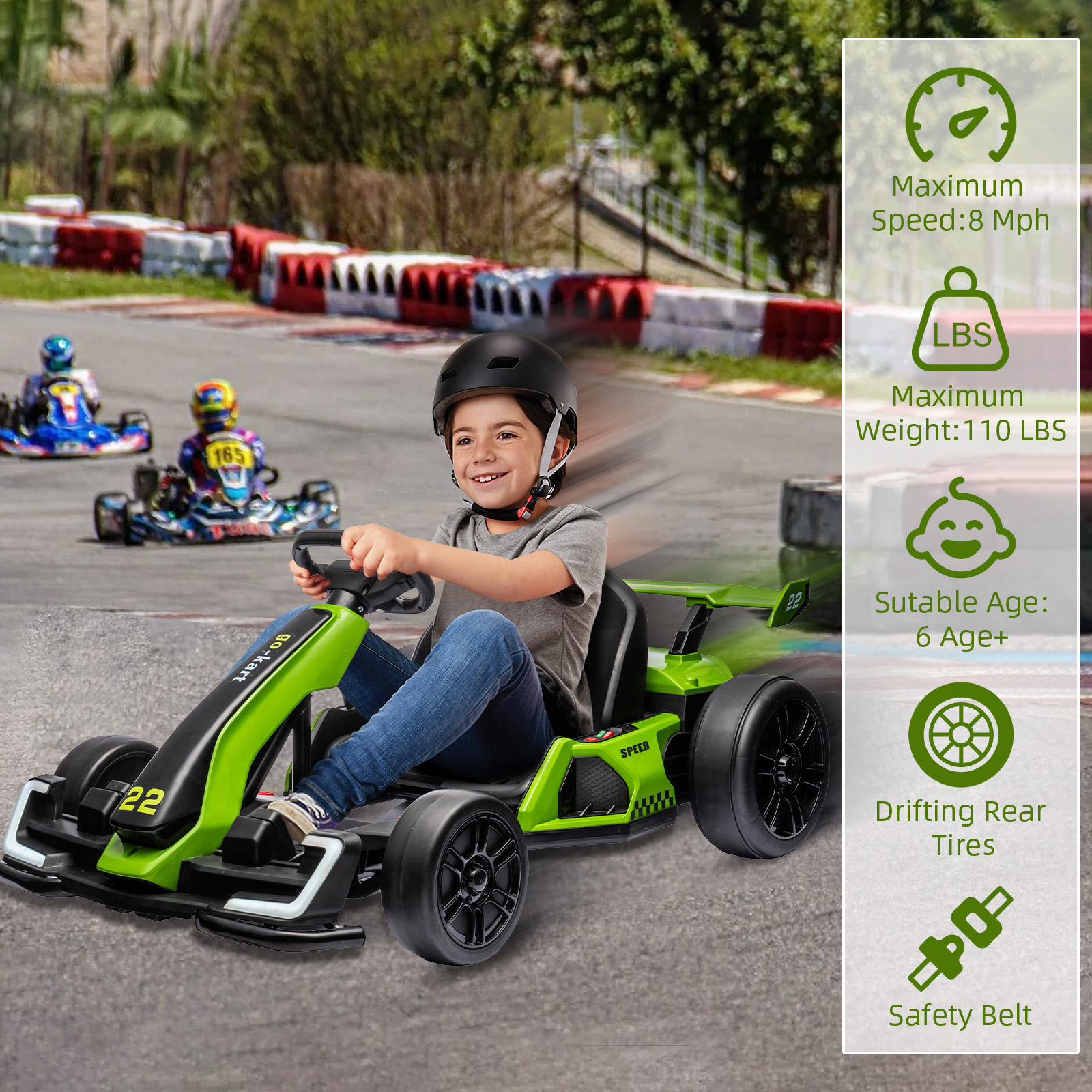 24V Kids Electric Go Kart with – Kids Outdoor Ride On Bewertung und Preis