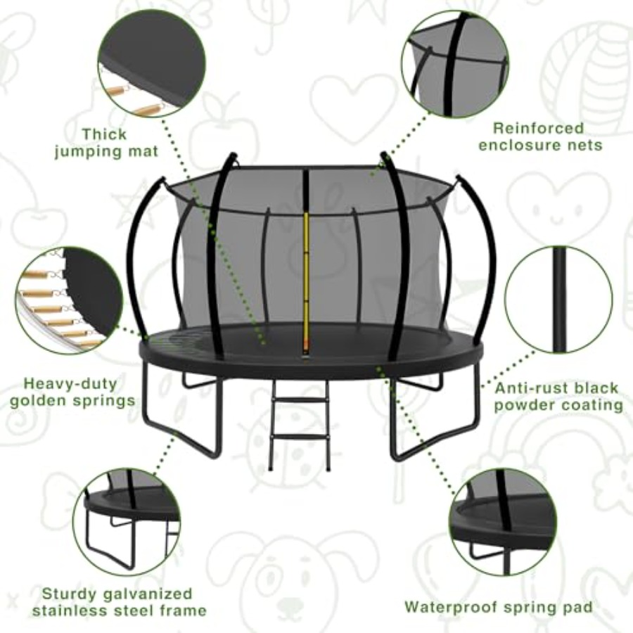 Outdoor kids trampoline with s – Kids Outdoor Ladder Bewertung und Preis
