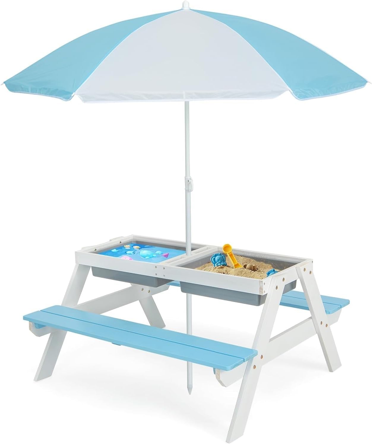 Kids Picnic Table, 4 in 1 Outd – Kids Outdoor Picnic Table Bewertung und Preis