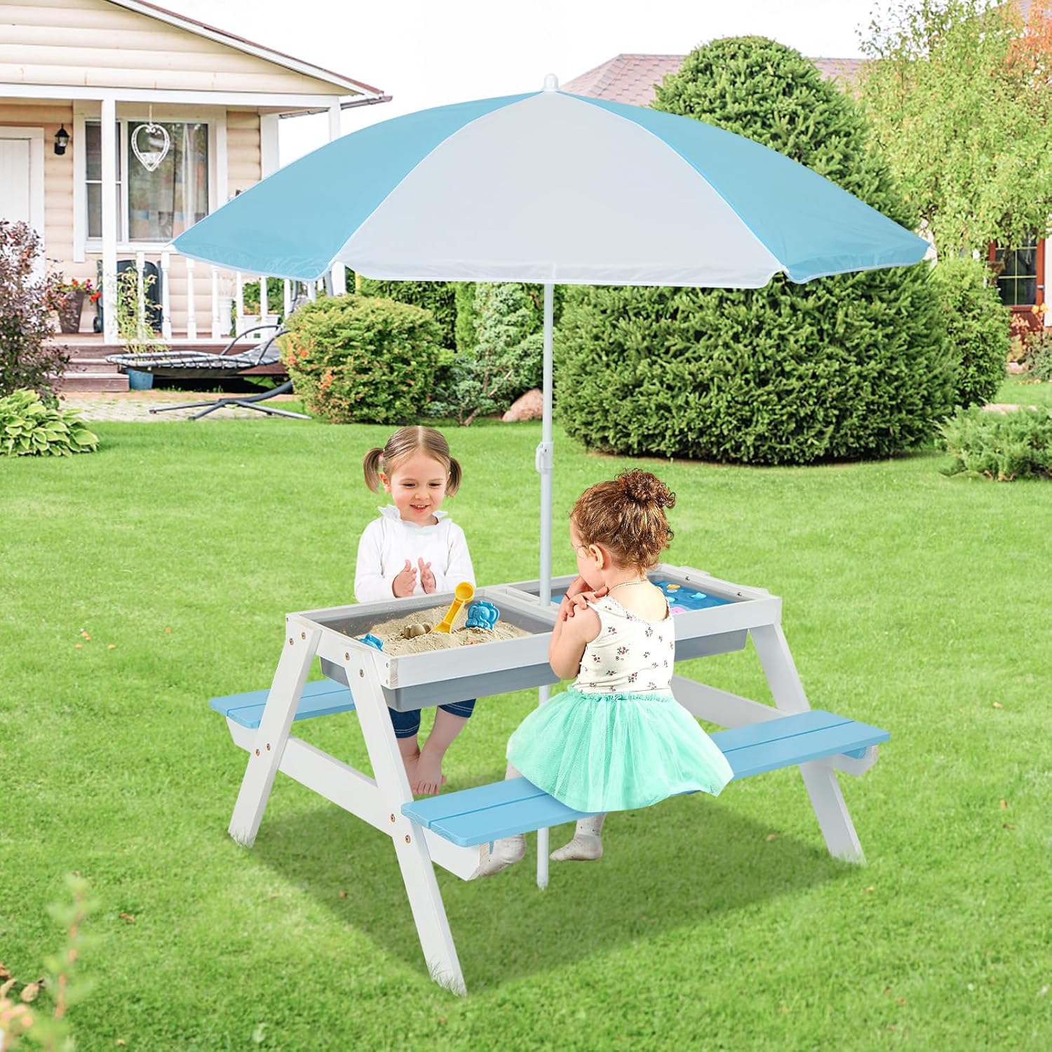 Kids Picnic Table, 4 in 1 Outd – Kids Outdoor Picnic Table Bewertung und Preis