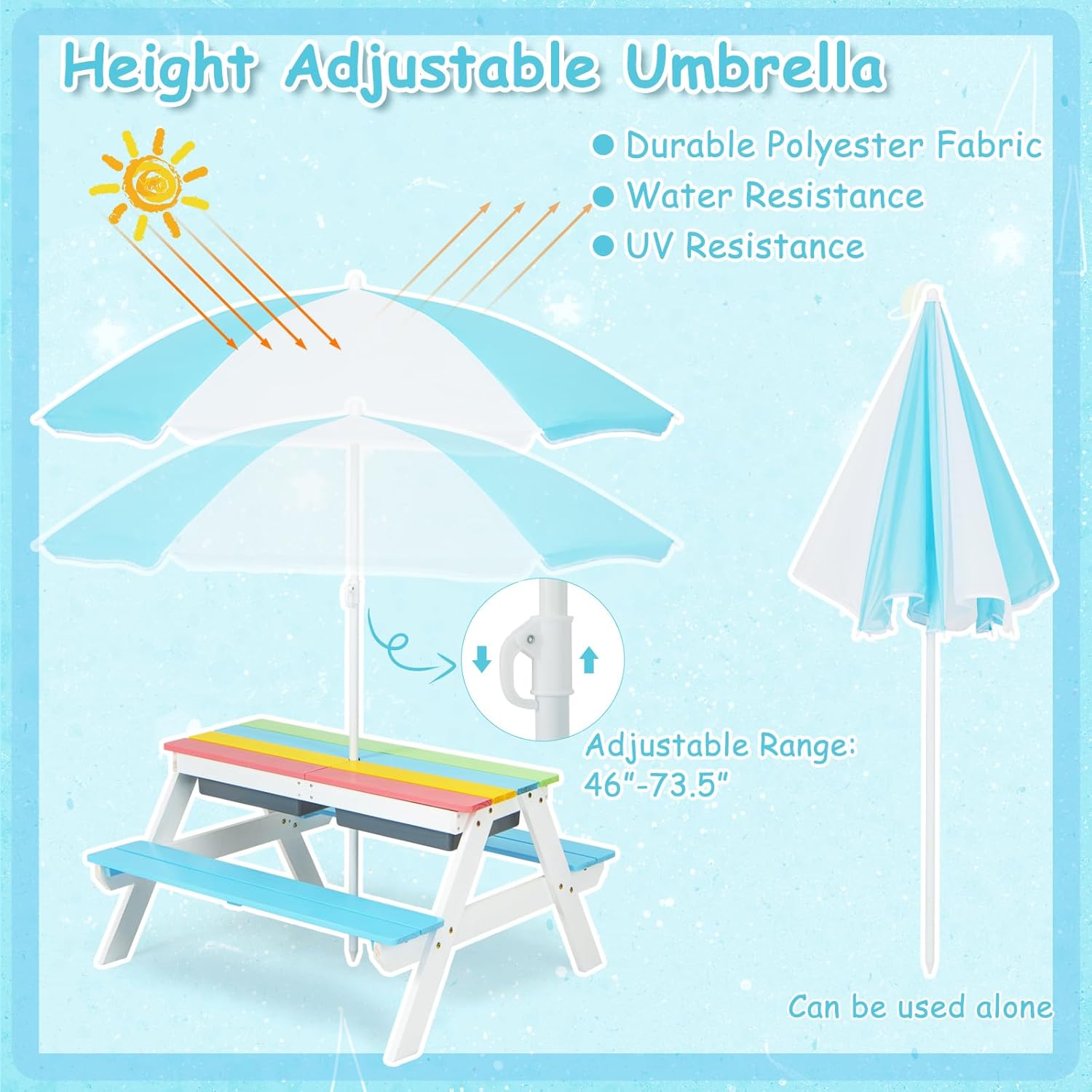 Kids Picnic Table, 4 in 1 Outd – Kids Outdoor Picnic Table Bewertung und Preis