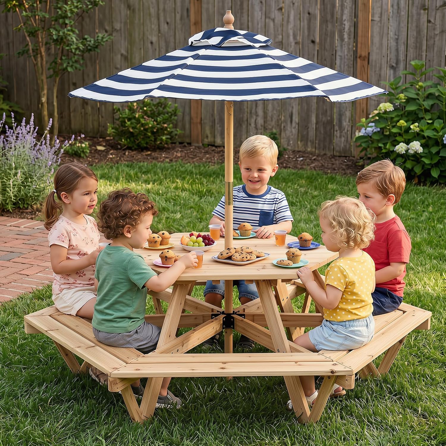 Kids Picnic Table, Hexagonal T – Kids Outdoor Picnic Table Bewertung und Preis