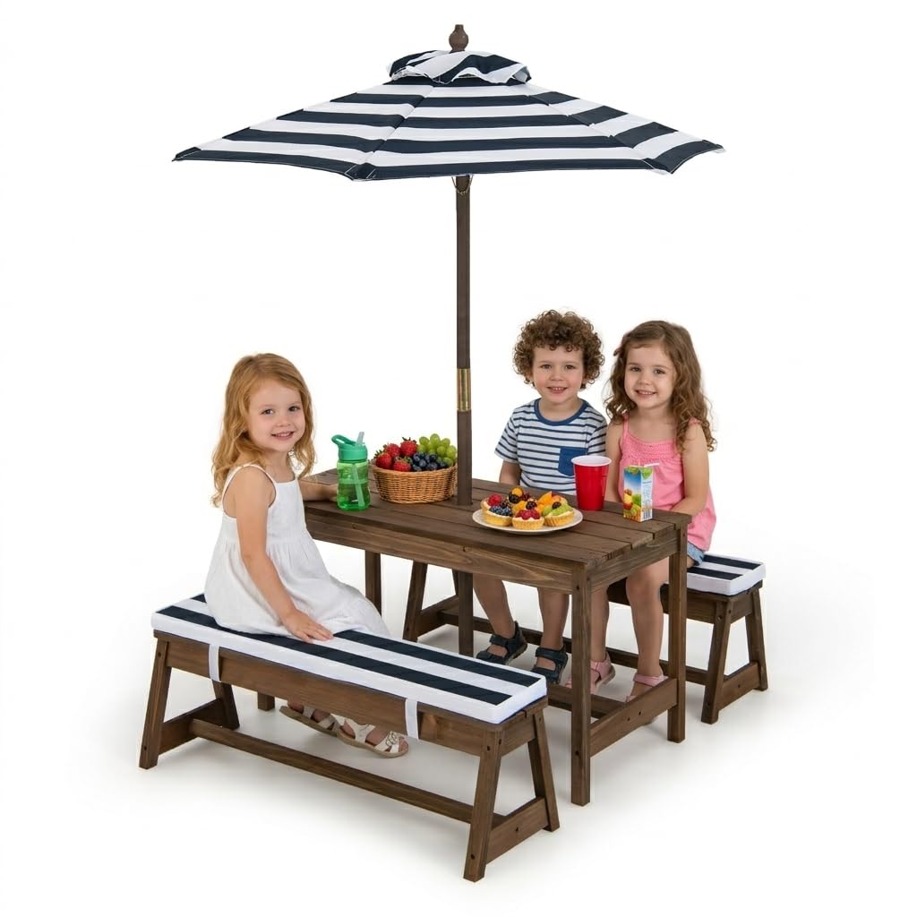 Height Adjustable Wooden Kids  – Kids Outdoor Picnic Table Bewertung und Preis