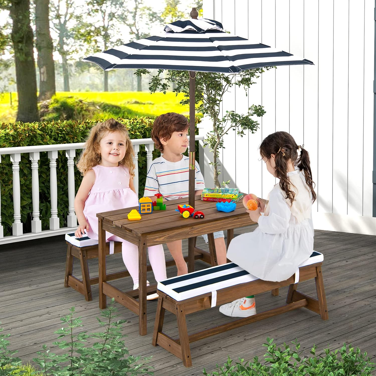 Height Adjustable Wooden Kids  – Kids Outdoor Picnic Table Bewertung und Preis