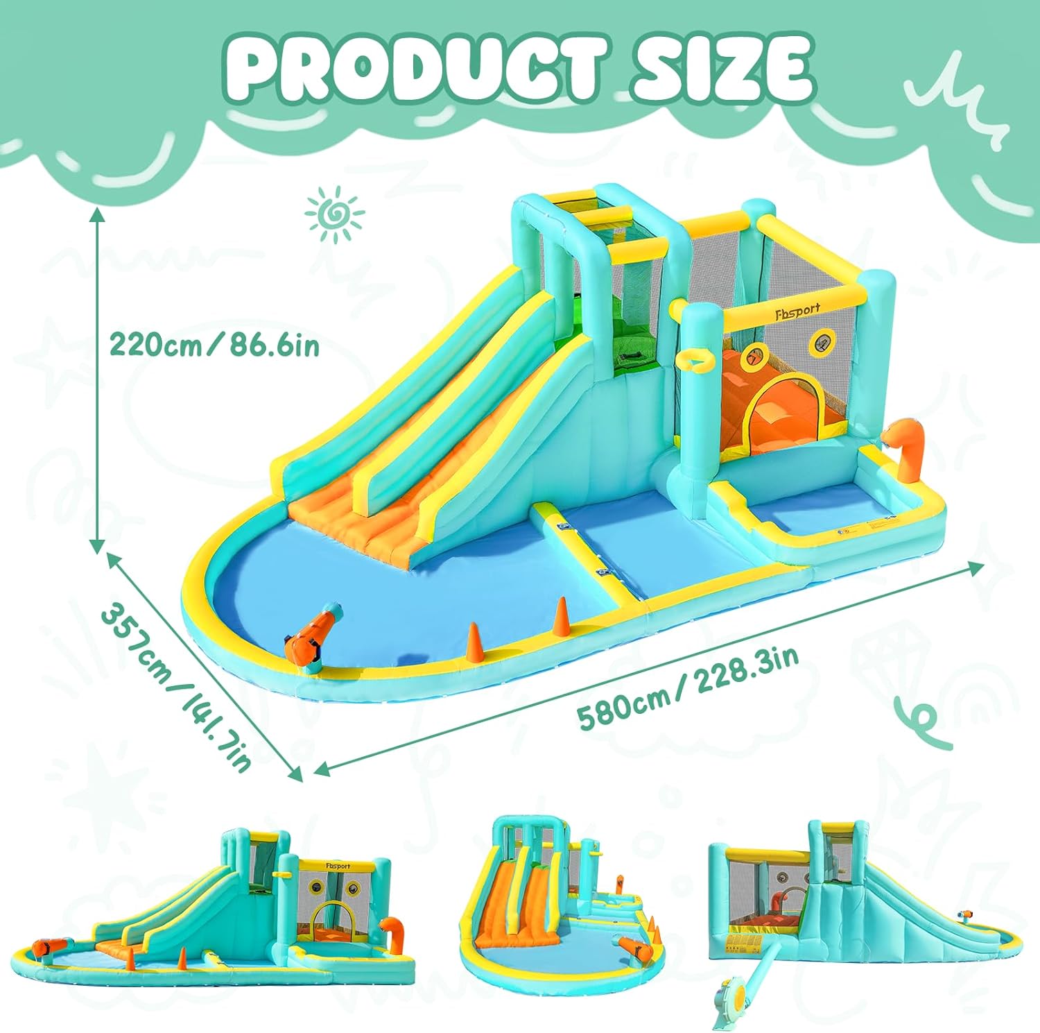 Double Slide Inflatable Water  – Kids Outdoor Fun Bewertung und Preis