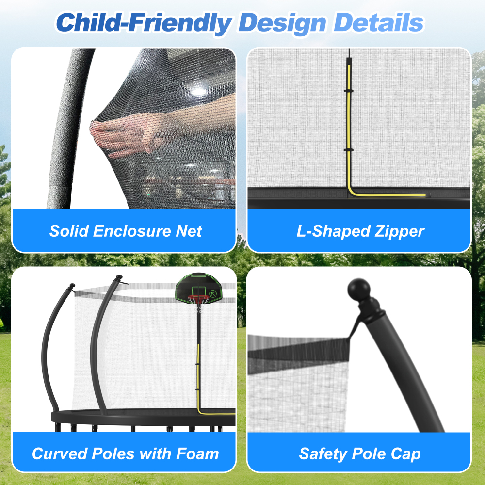 12FT Trampoline with Basketbal – Kids Outdoor Ladder Bewertung und Preis