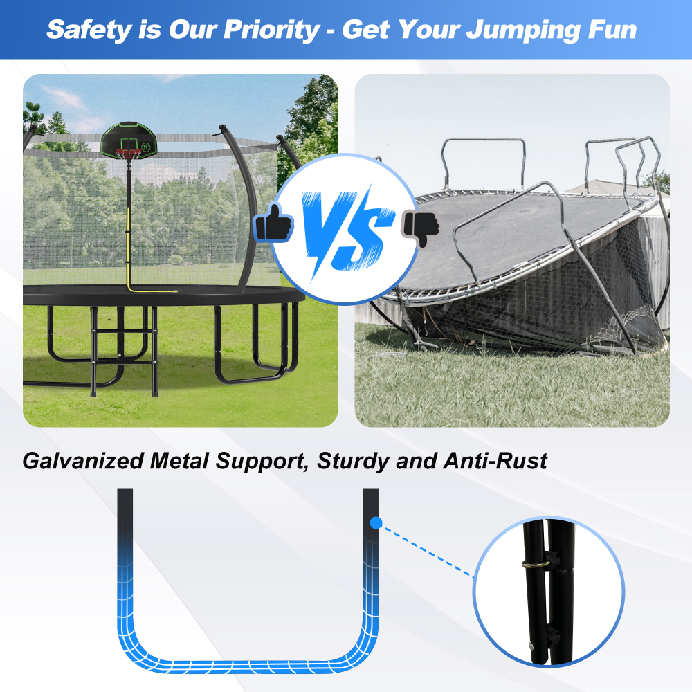 12FT Trampoline with Basketbal – Kids Outdoor Ladder Bewertung und Preis