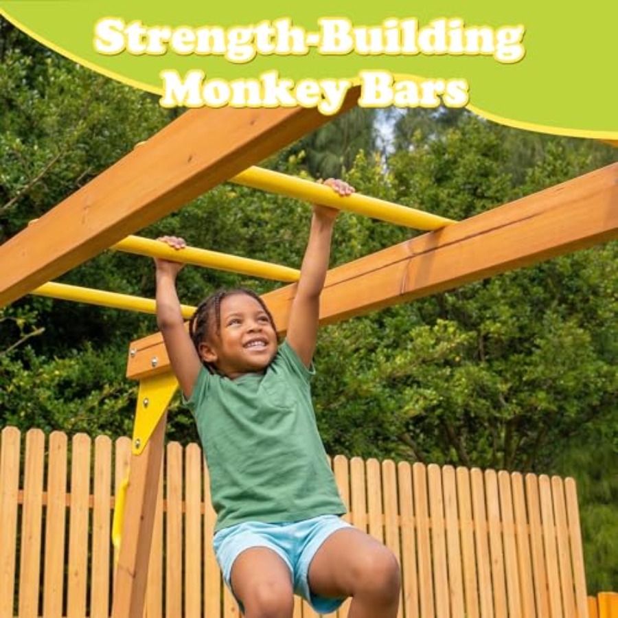 Backyard playground set with m – Kids Outdoor Monkey Bars Bewertung und Preis