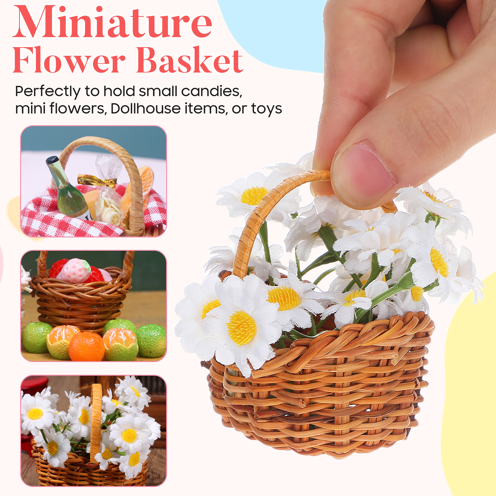 Mini Rattan Woven Flower Baske – Kids Outdoor Doll House Bewertung und Preis