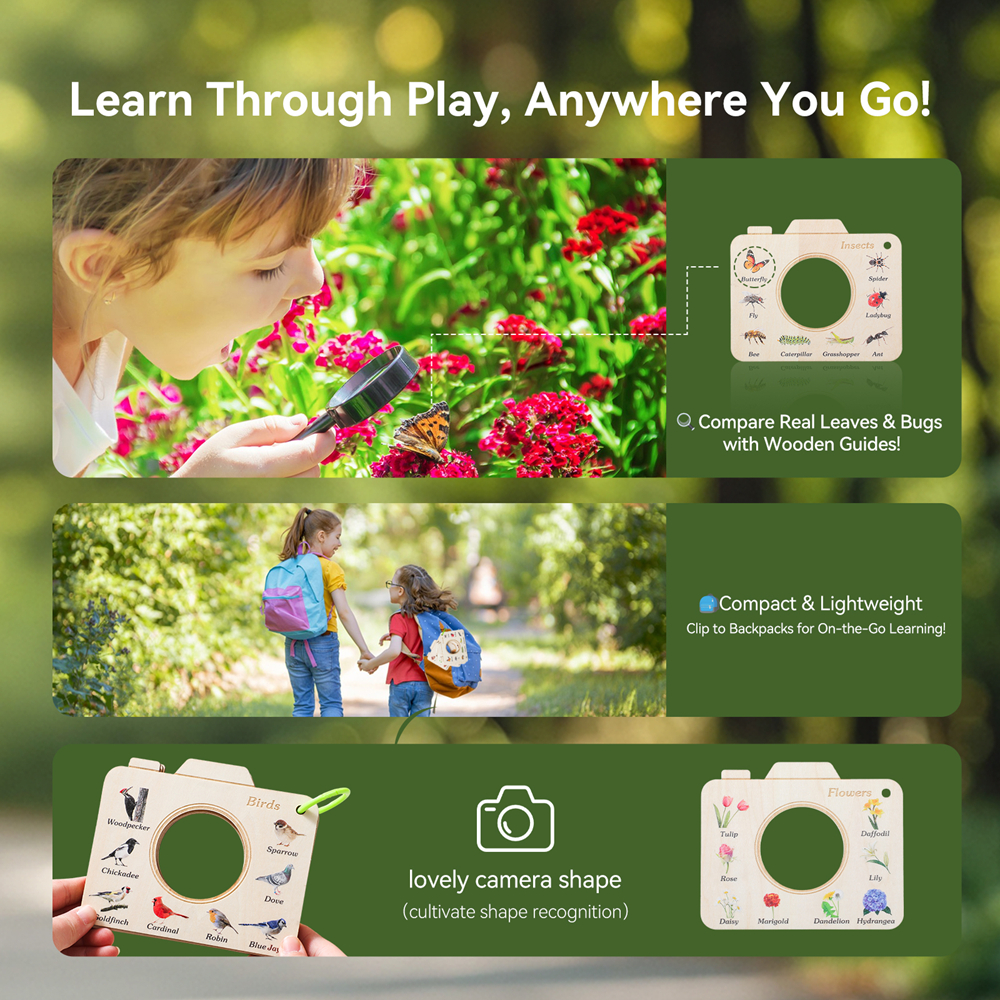 Wooden Camera Shape Nature Cog – Kids Outdoor Kit Bewertung und Preis