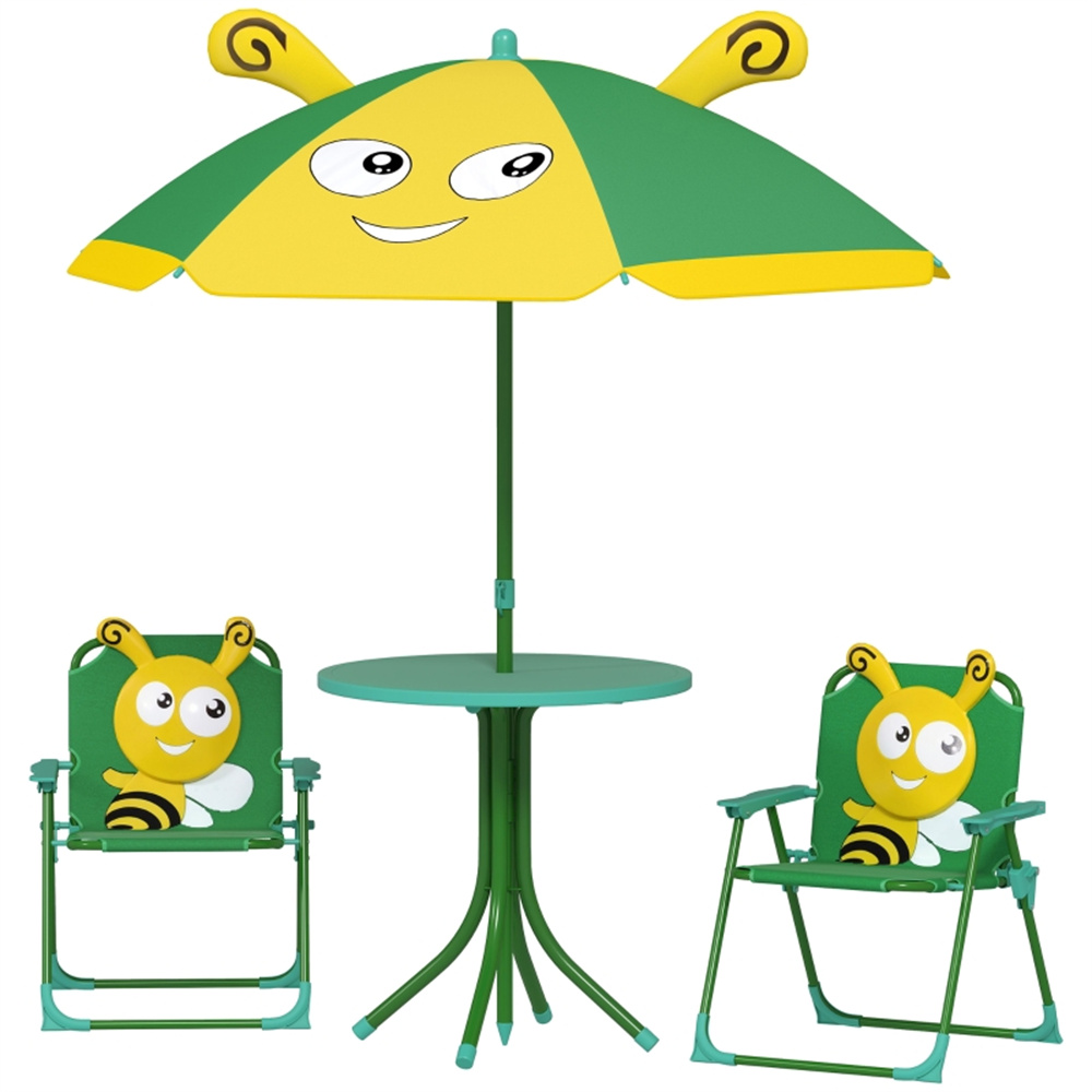 Green Cartoon Frog Toddler Out – Kids Outdoor Table And Chairs With Umbrella Bewertung und Preis