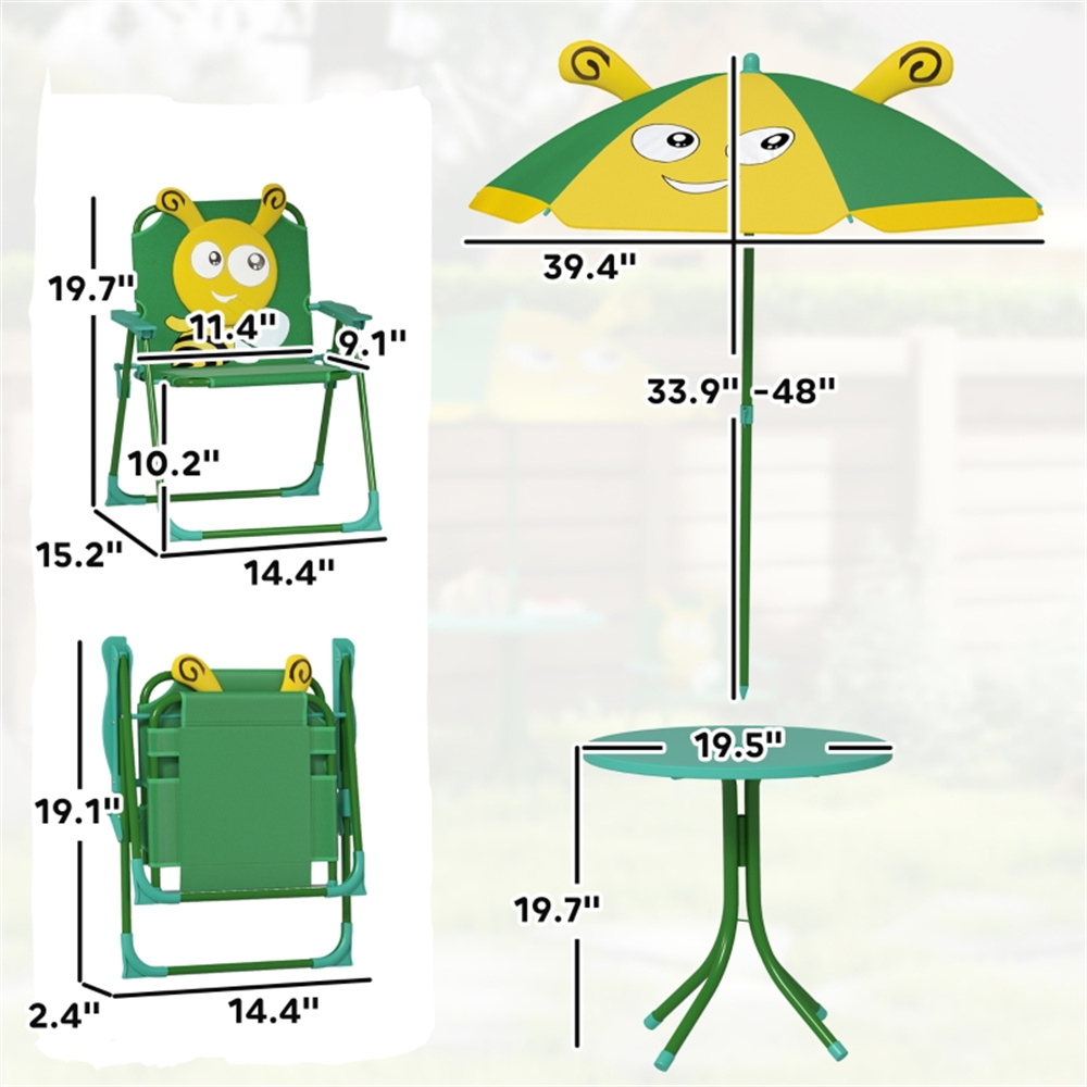 Green Cartoon Frog Toddler Out – Kids Outdoor Table And Chairs With Umbrella Bewertung und Preis