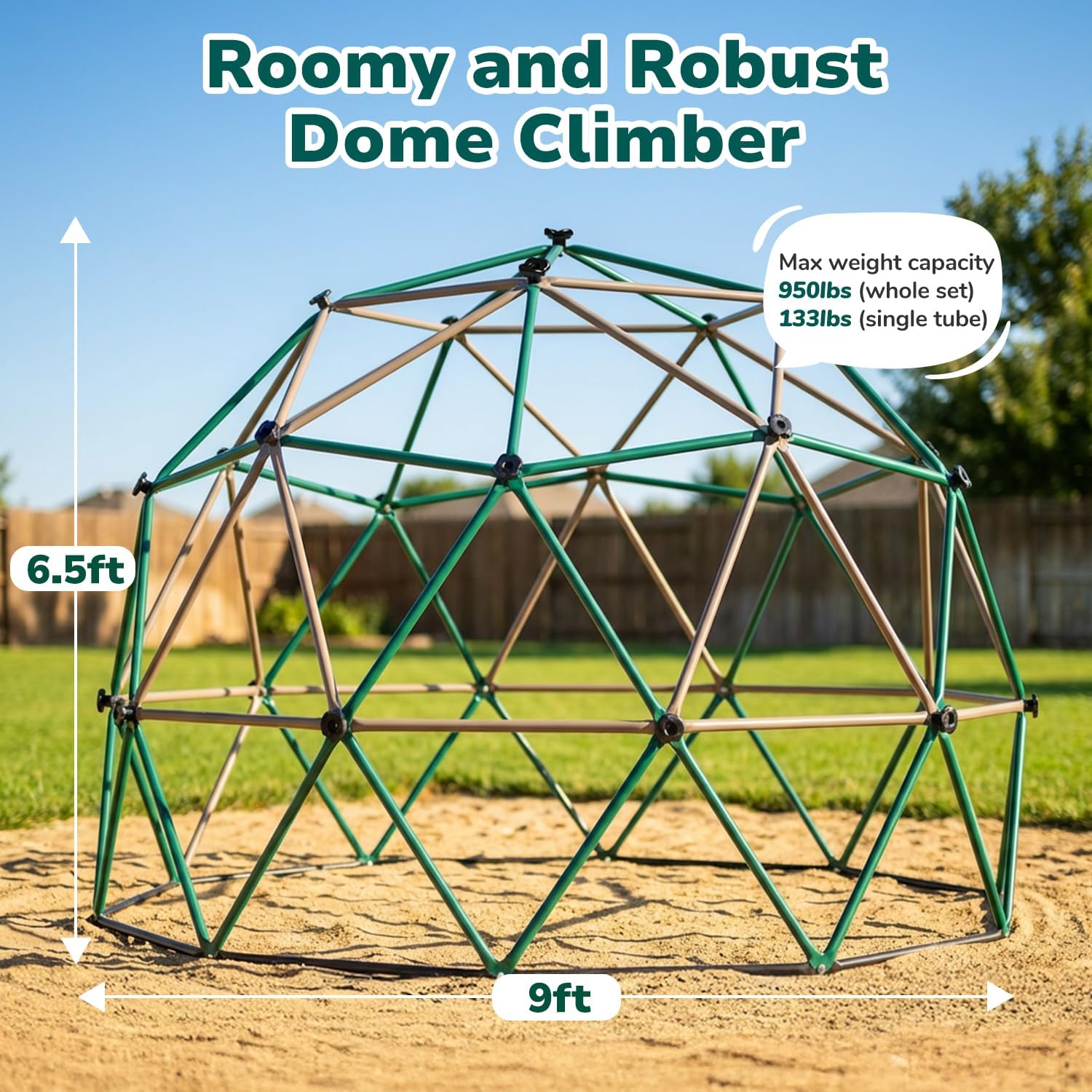 6.5 FT Tall Climbing Dome with – Kids Outdoor Monkey Bars Bewertung und Preis