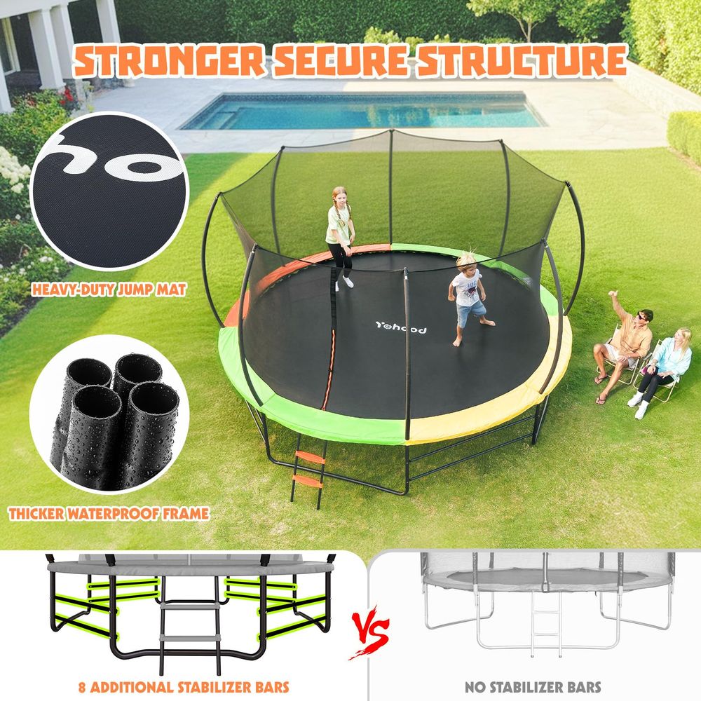 Trampoline Outdoor 12FT 14FT,  – Kids Outdoor Ladder Bewertung und Preis