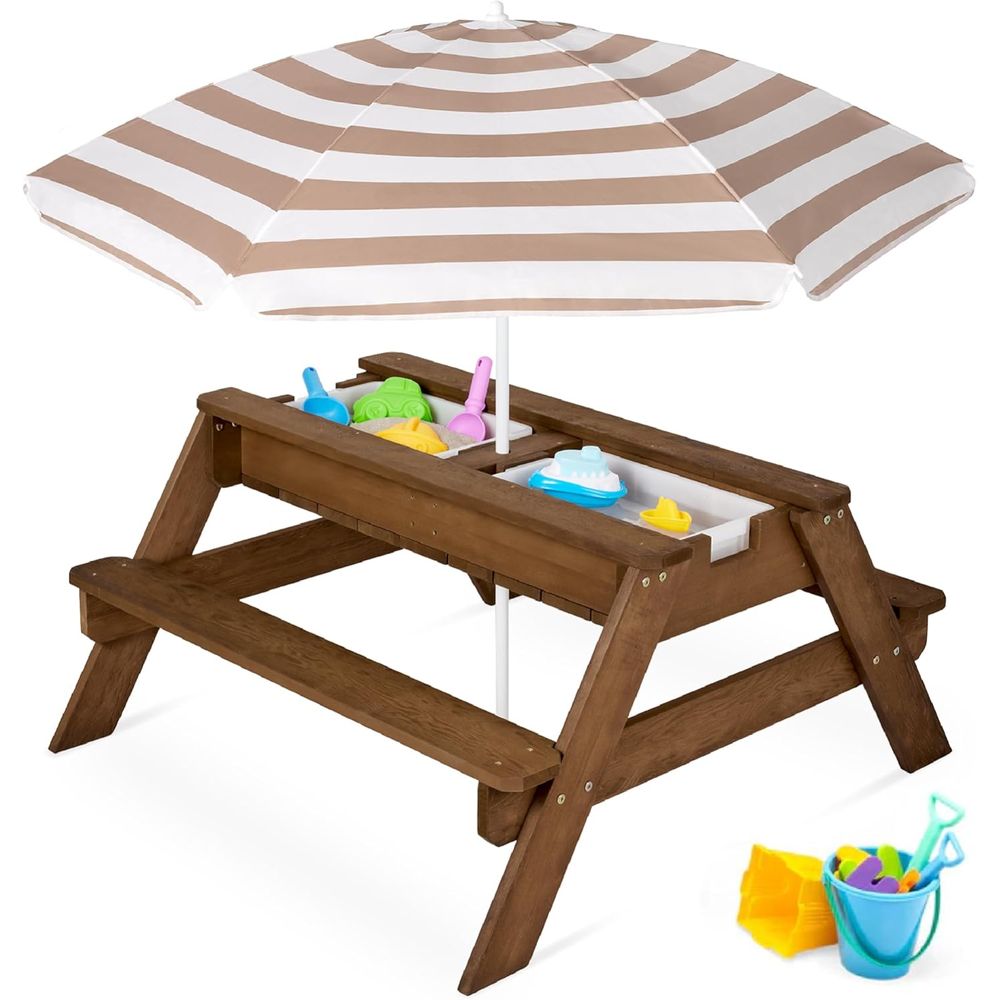 Kids Picnic Table with Umbrell – Kids Outdoor Picnic Table Bewertung und Preis