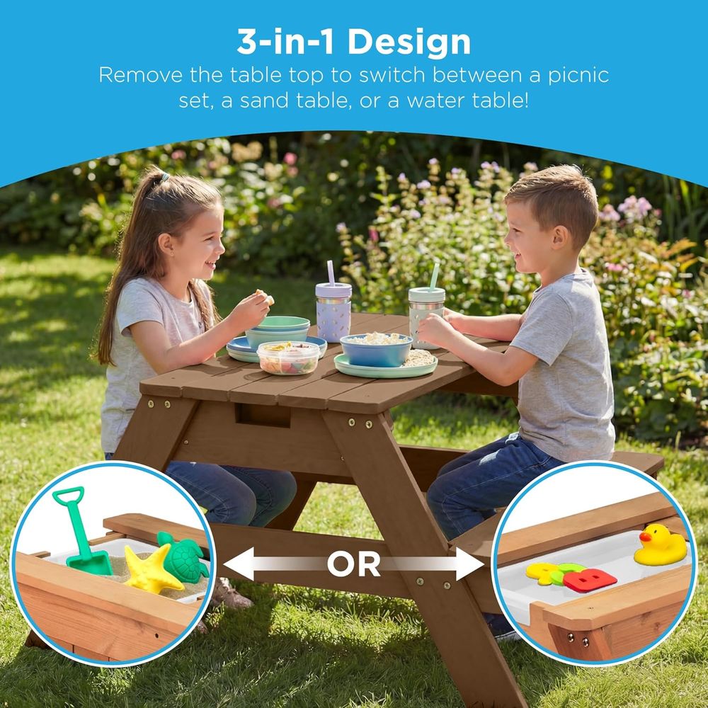 Kids Picnic Table with Umbrell – Kids Outdoor Picnic Table Bewertung und Preis