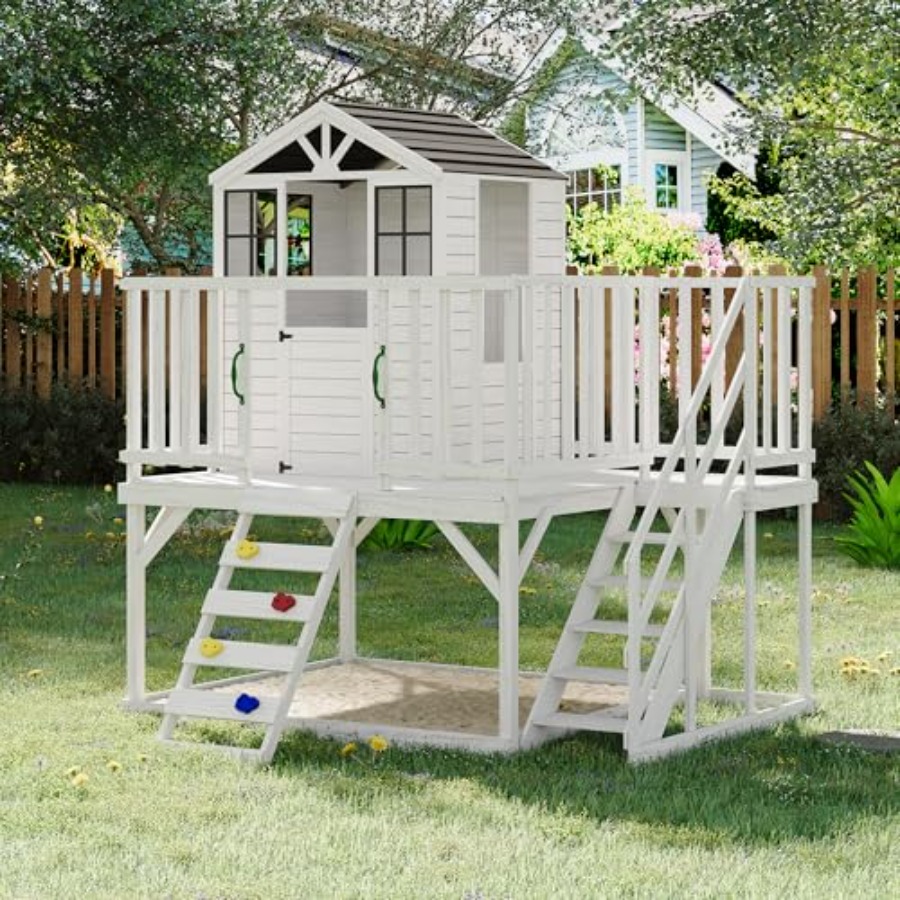 Outdoor wooden playhouse for k – Kids Outdoor Ladder Bewertung und Preis