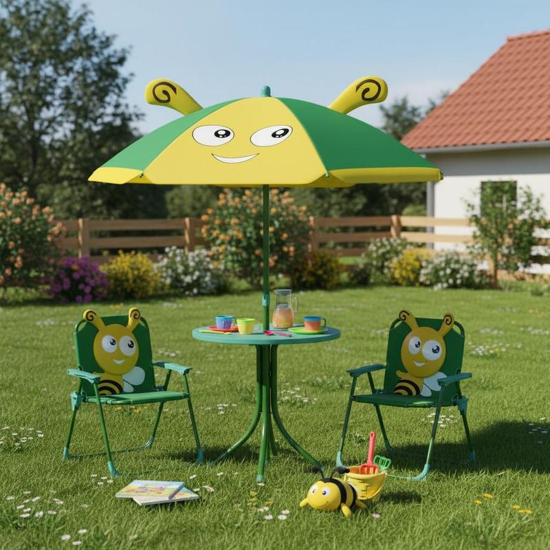 Outdoor Kids Garden Furniture  – Kids Outdoor Table And Chairs With Umbrella Bewertung und Preis