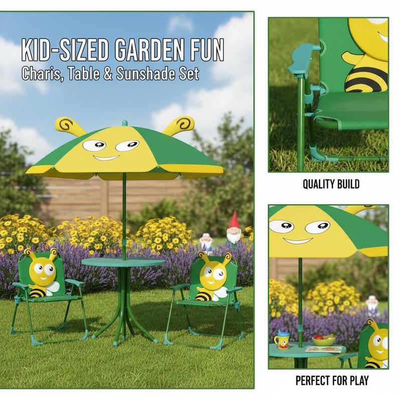 Outdoor Kids Garden Furniture  – Kids Outdoor Table And Chairs With Umbrella Bewertung und Preis