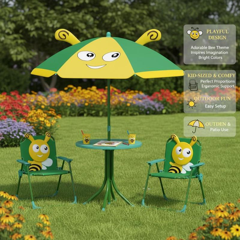 Outdoor Kids Garden Furniture  – Kids Outdoor Table And Chairs With Umbrella Bewertung und Preis