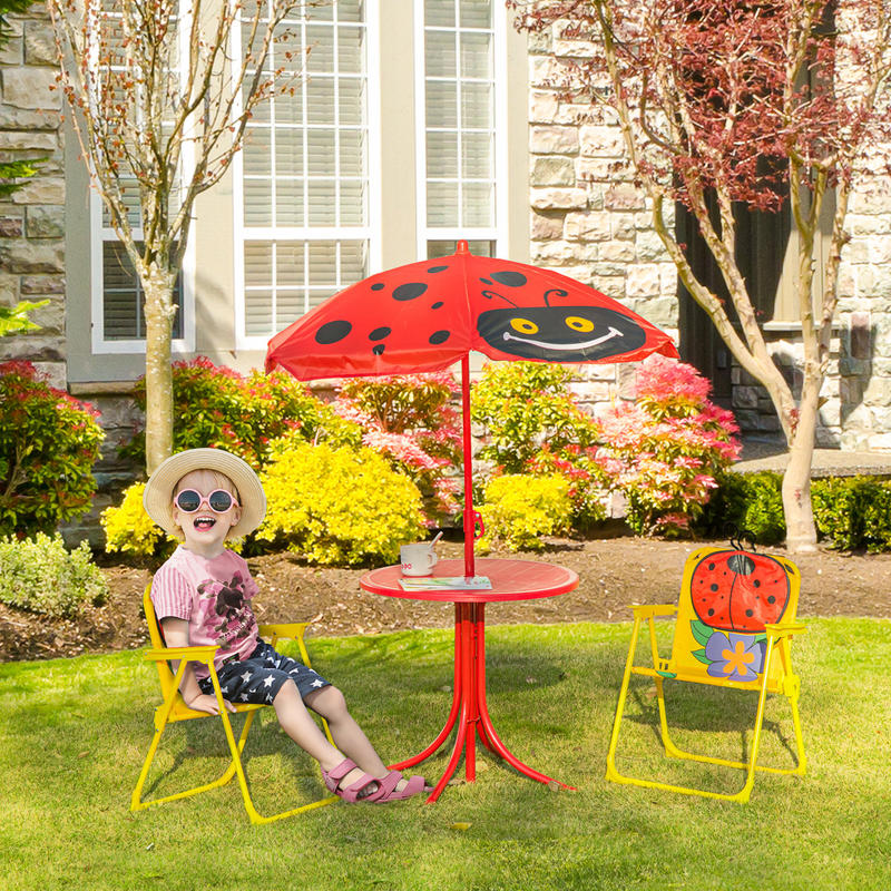 Outsunny Kids Table and Chair  – Kids Outdoor Table And Chairs With Umbrella Bewertung und Preis