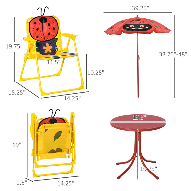 Outsunny Kids Table and Chair  – Kids Outdoor Table And Chairs With Umbrella Bewertung und Preis