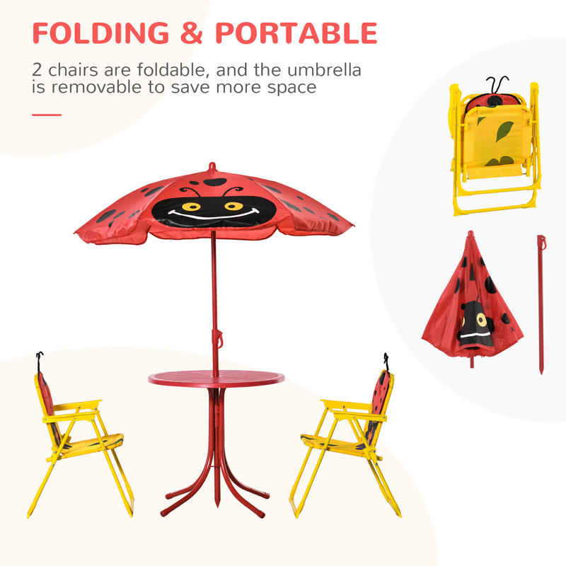 Outsunny Kids Table and Chair  – Kids Outdoor Table And Chairs With Umbrella Bewertung und Preis