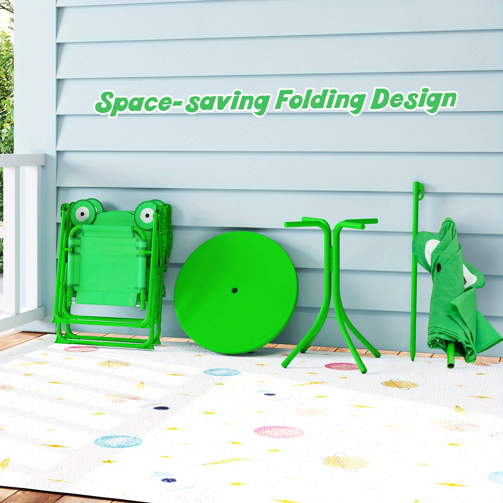 4pcs Kids Outdoor Playset with – Kids Outdoor Table And Chairs With Umbrella Bewertung und Preis