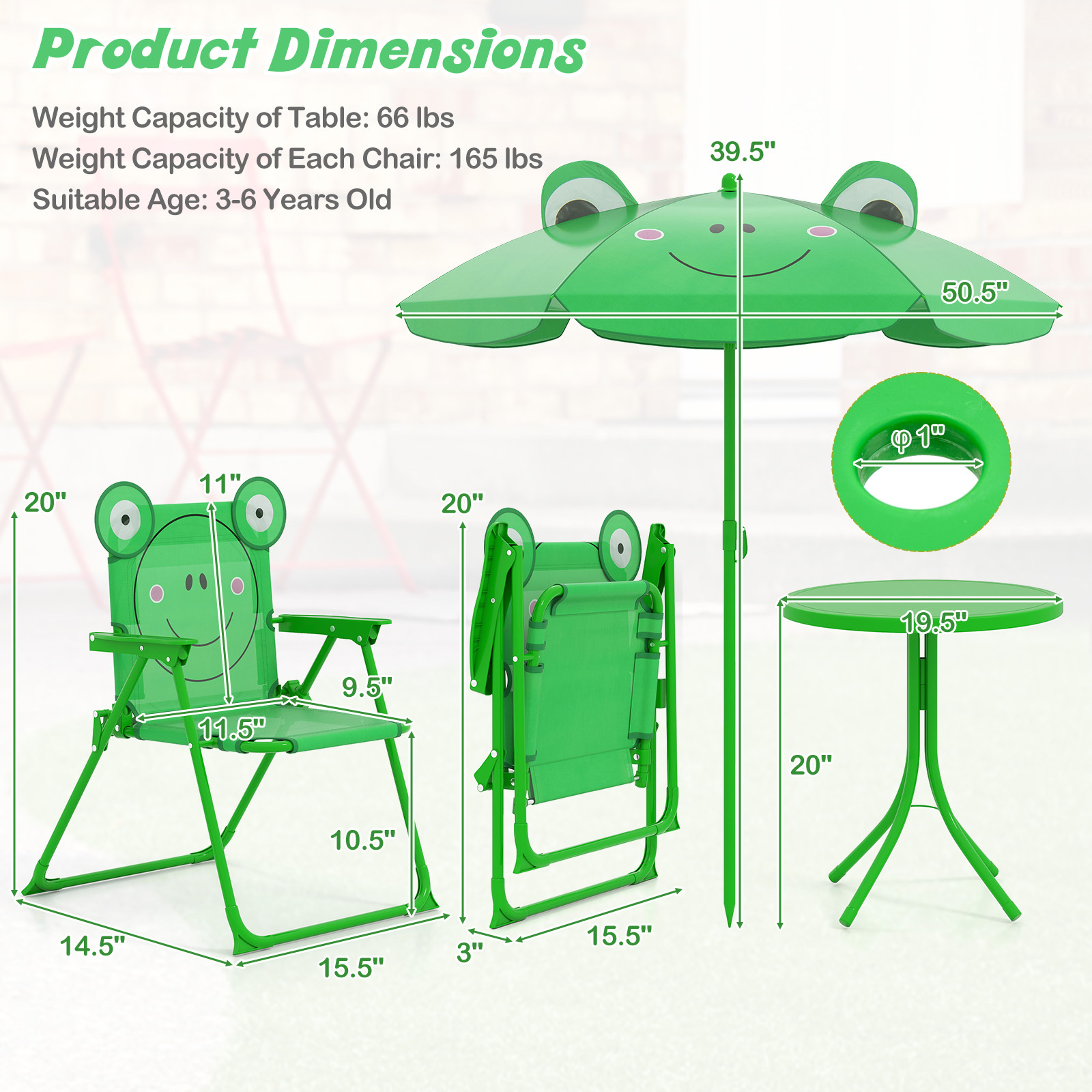 4pcs Kids Outdoor Playset with – Kids Outdoor Table And Chairs With Umbrella Bewertung und Preis