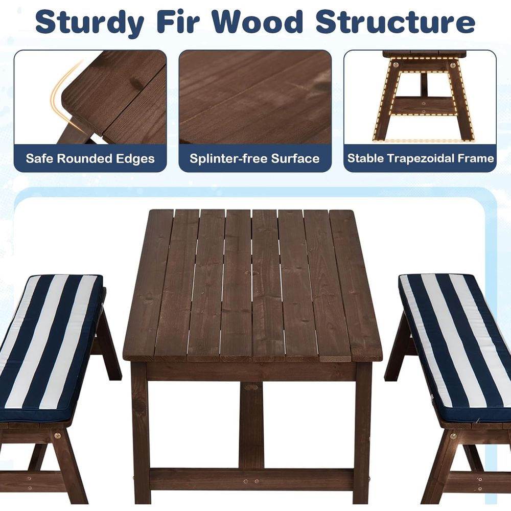 Kids Picnic Table, ir Wood Tod – Kids Outdoor Picnic Table Bewertung und Preis