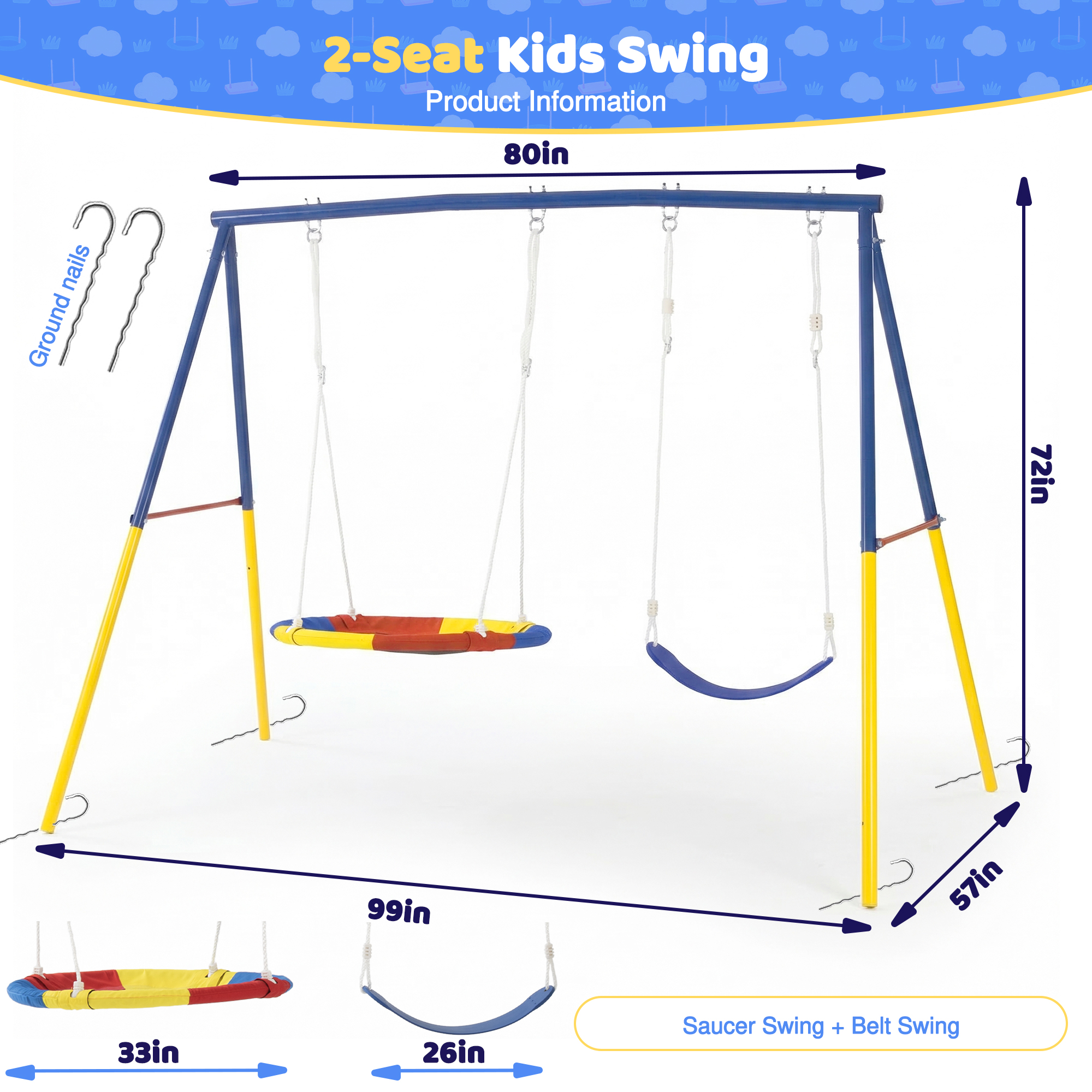 Outdoor Swing Set with Backyar – Kids Outdoor Ride On Bewertung und Preis