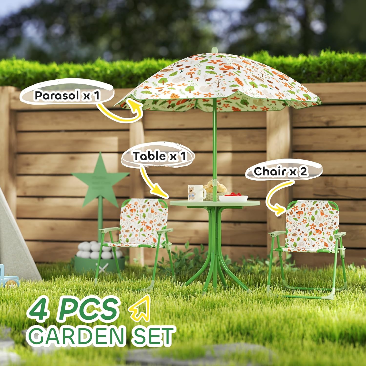 Kids Picnic Table and Chair Se – Kids Outdoor Table And Chairs With Umbrella Bewertung und Preis