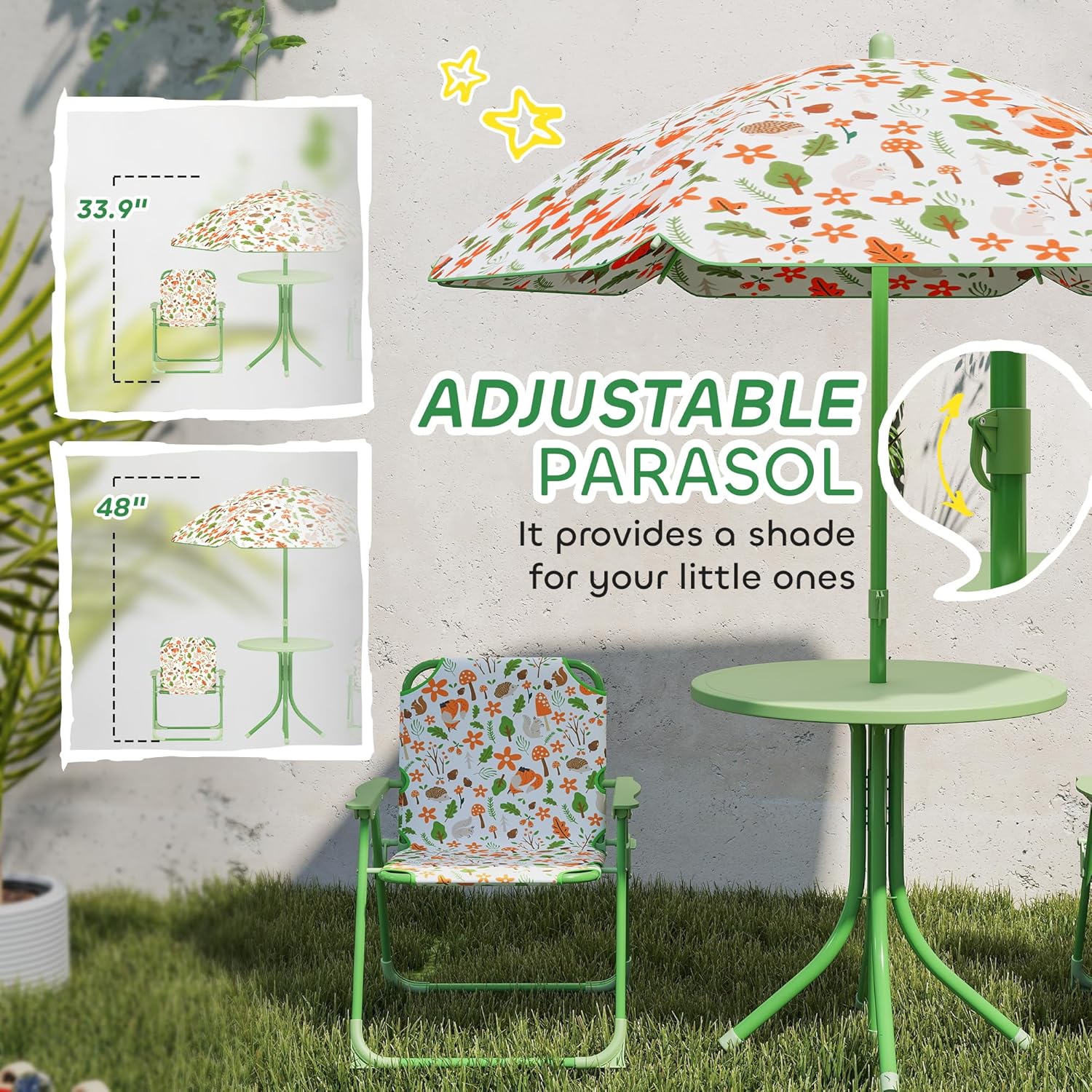 Kids Picnic Table and Chair Se – Kids Outdoor Table And Chairs With Umbrella Bewertung und Preis